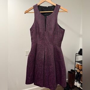 Tibi Textured animal print  Purple Mini Dress